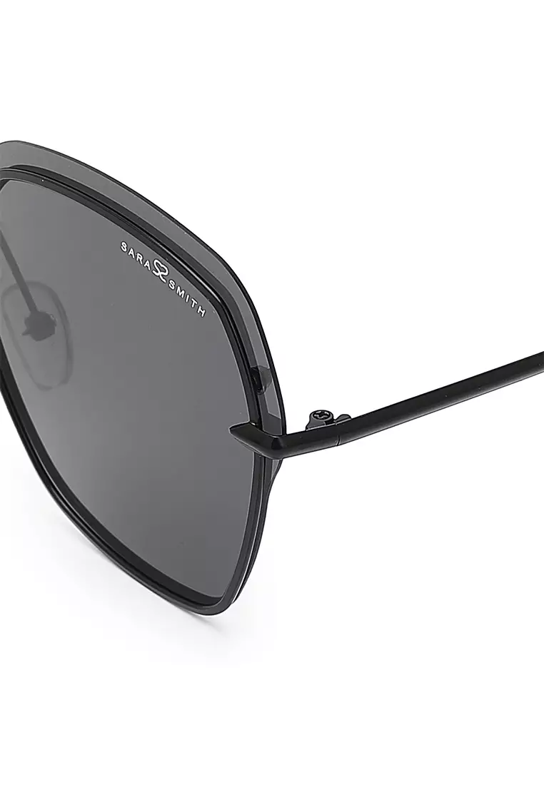 Unisex Polarized Square Sunglasses (Kacamata Hitam) - Hitam / Abu-Abu