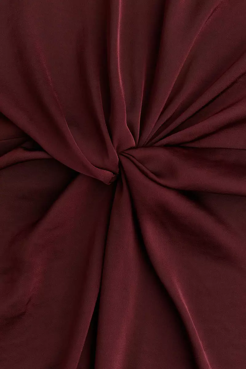 MAMA Draped knot-detail satin dress
