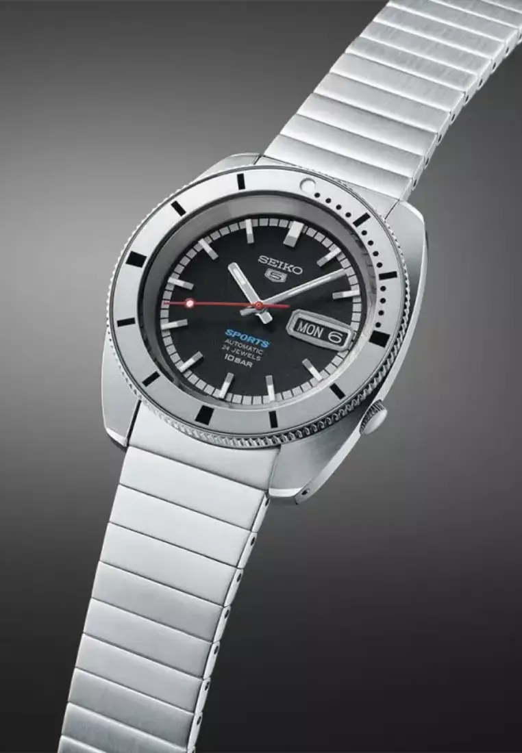 Seiko 5 Sports ‘Pepper Black’ 1968 Heritage Design Re-creation Limited Edition Automatic Watch SRPL05K1