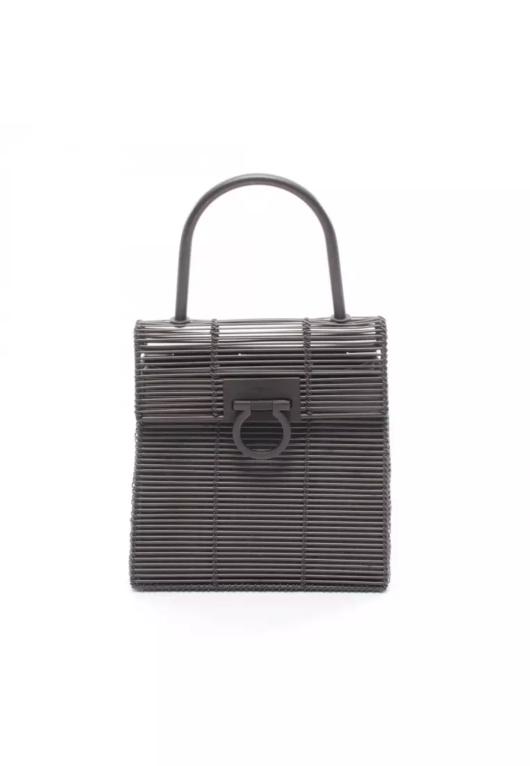 Pre-Loved Salvatore Ferragamo Gancini Handbag black