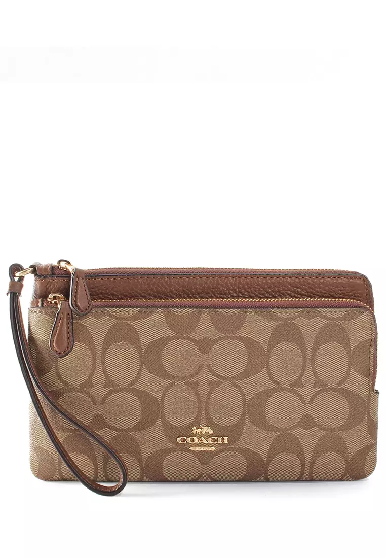 Coach wallet on sale double zipper