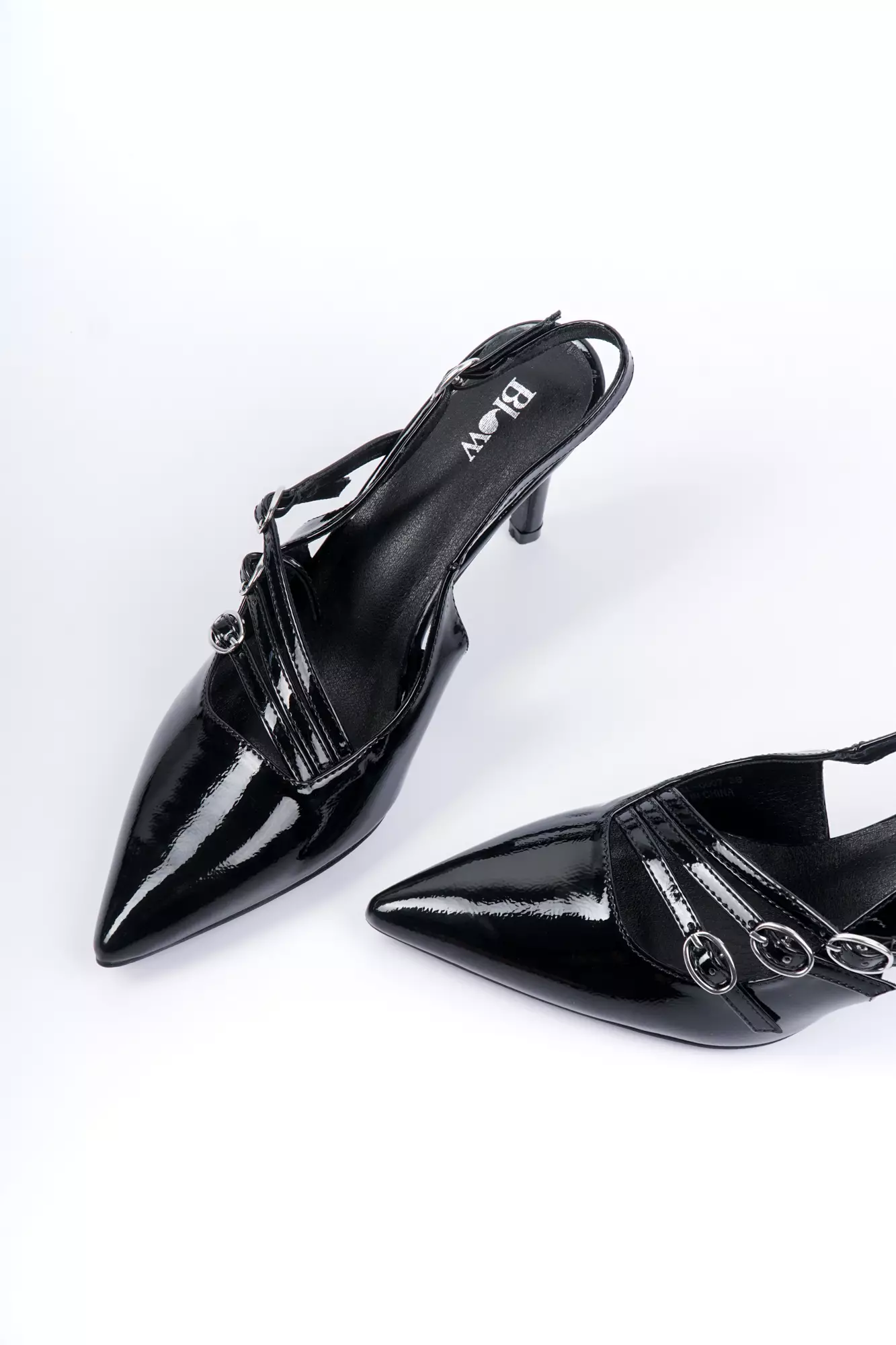 Blow Vini Patent Synthetic Leather Slingback Leather Heels 9 cm BLWHEEL 0007