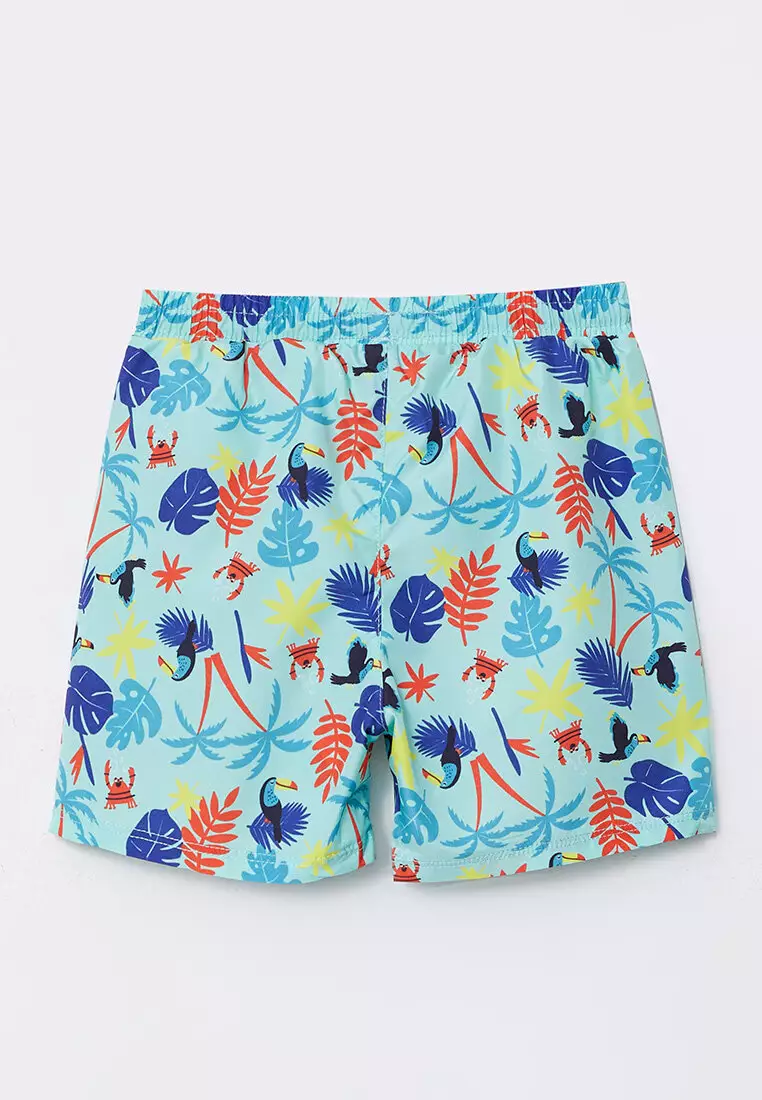 Adjustable waist top swim trunks
