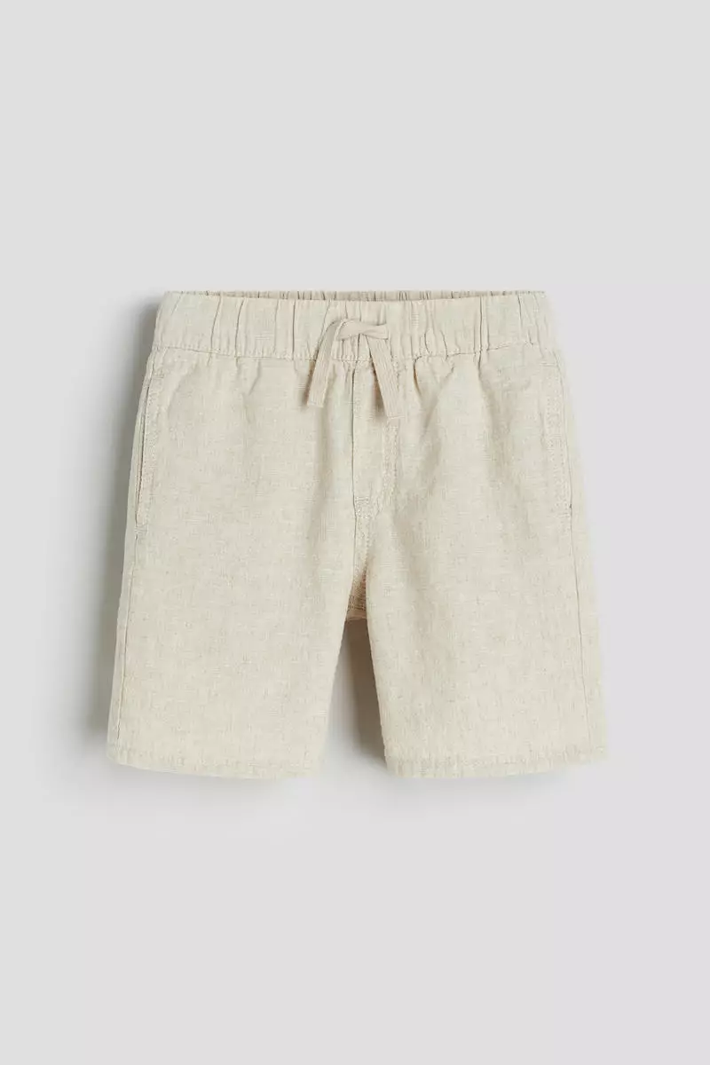 Maternity Linen-Cotton Pull-On Shorts