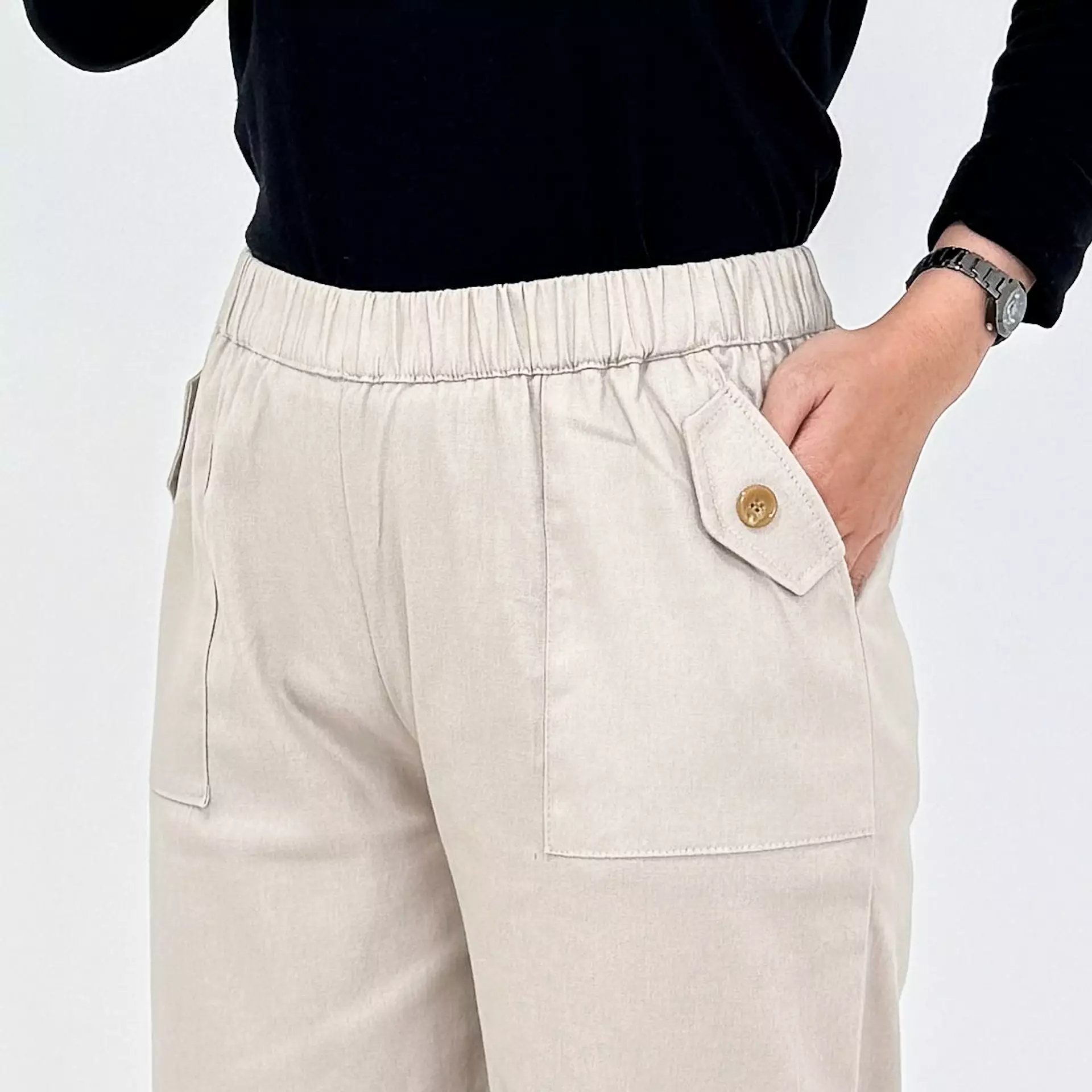 Emy Basic Korean Pants - Celana Panjang Wanita Polos KREM