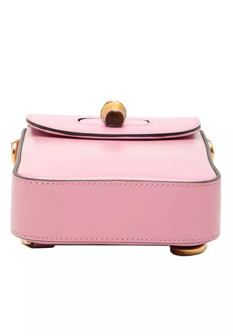 Pre-Loved Gucci Mini Calfskin Bamboo Top Handle Bag