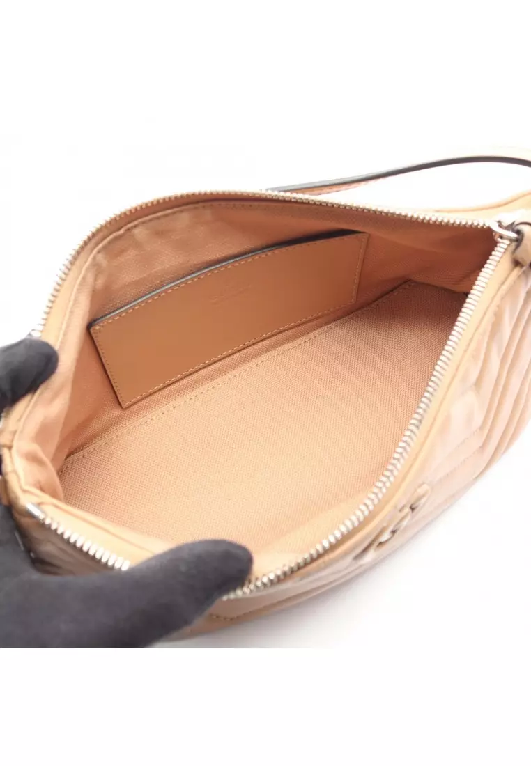 Pre-Loved Gucci GG Marmont Handbag leather beige
