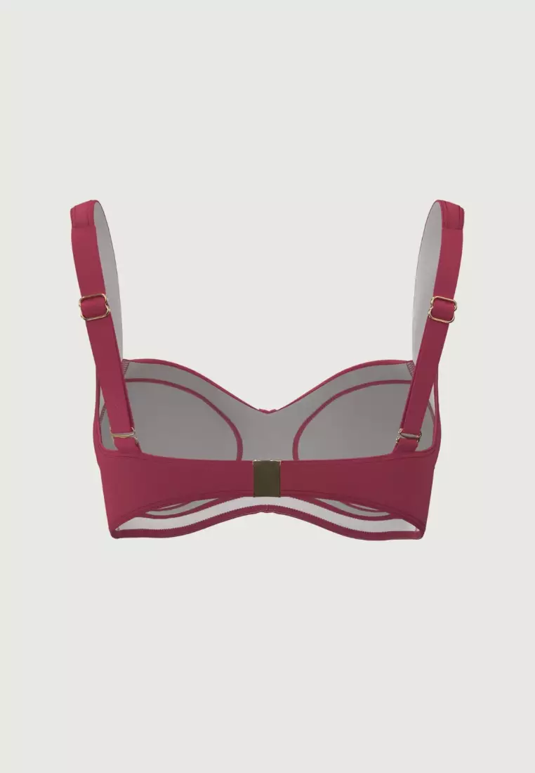 Core Solid玫紅色加大罩杯比基尼上衣