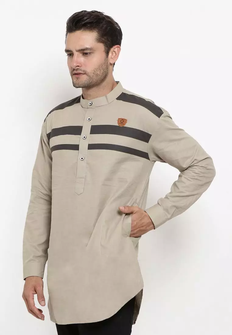 Zayidan Baju Koko Gamis Muslim Pria Rauf - Silver