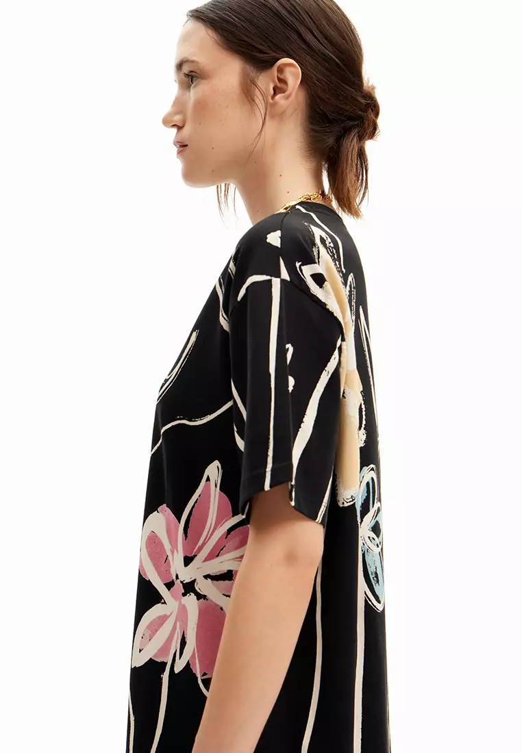 Desigual Woman Knit Dress Short Sleeve Vestido, Blanco, L Mujeres