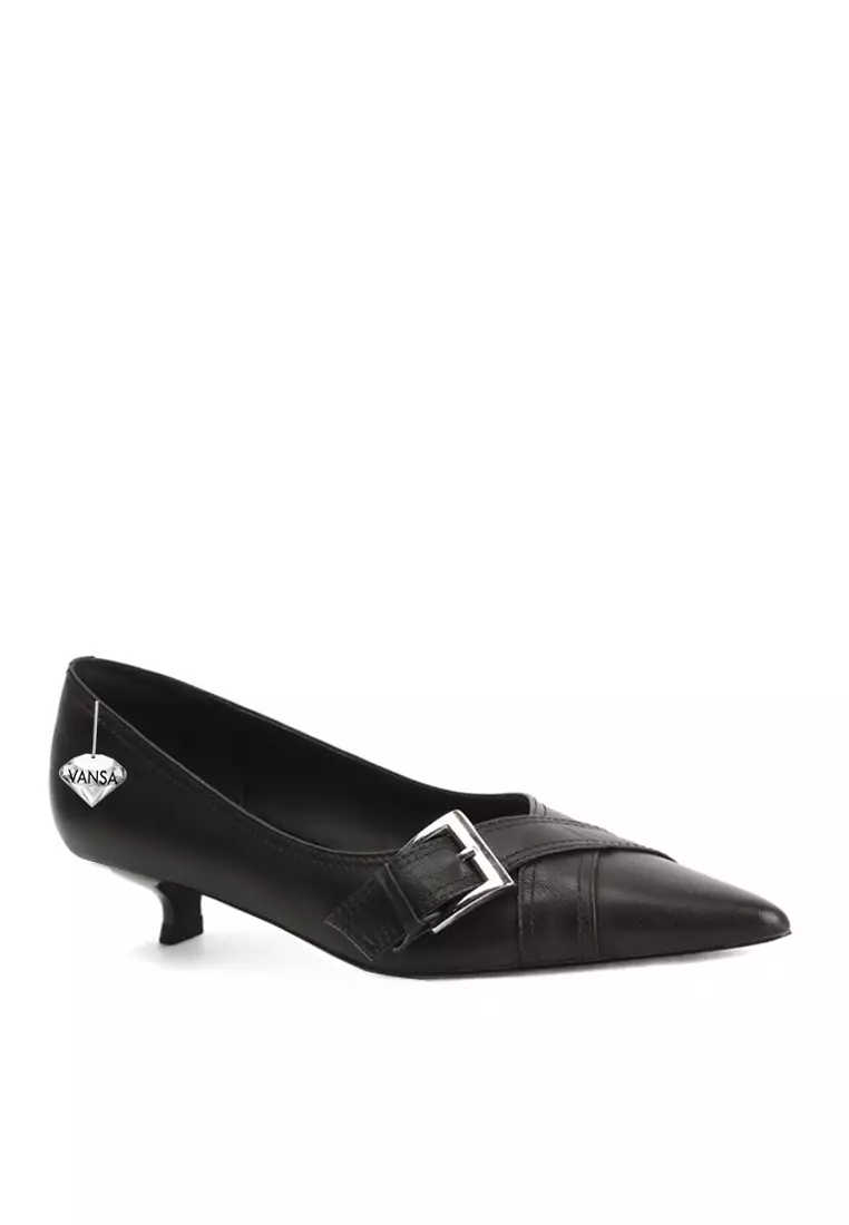 Discount on Twenty Eight Shoes  shoes - SKU: VANSA Fashion Top Layer Cowhide  Low Heel Shoes VSW-F-4599