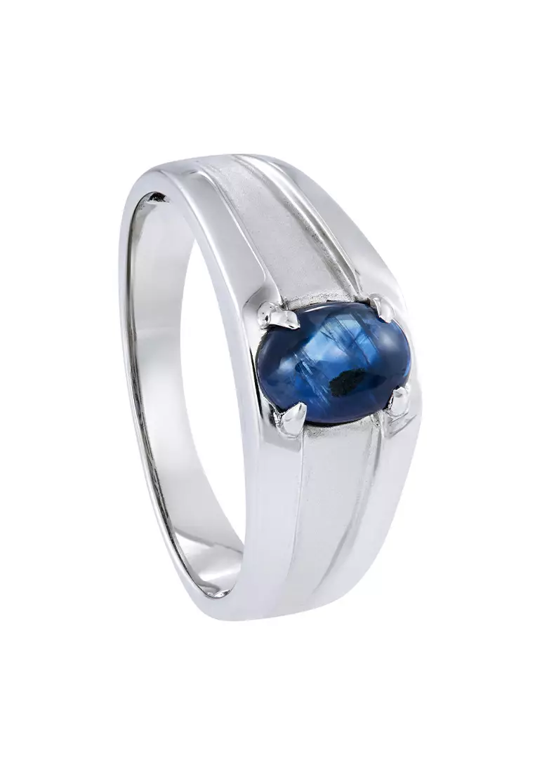 網上選購habib Habib Cabochon Blue Sapphire Mens Ring In 925 Silver Palladium Le3981861022pld Bs 1518