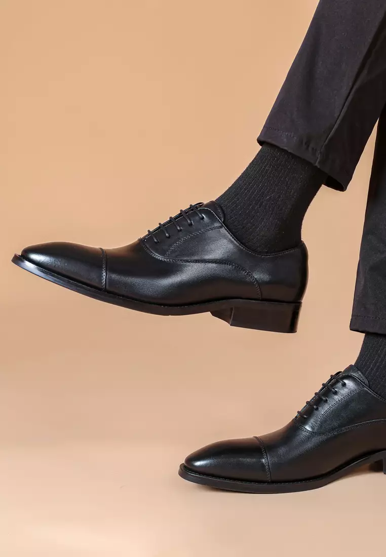 手工擦色真皮三接頭商務鞋 MK8988-1