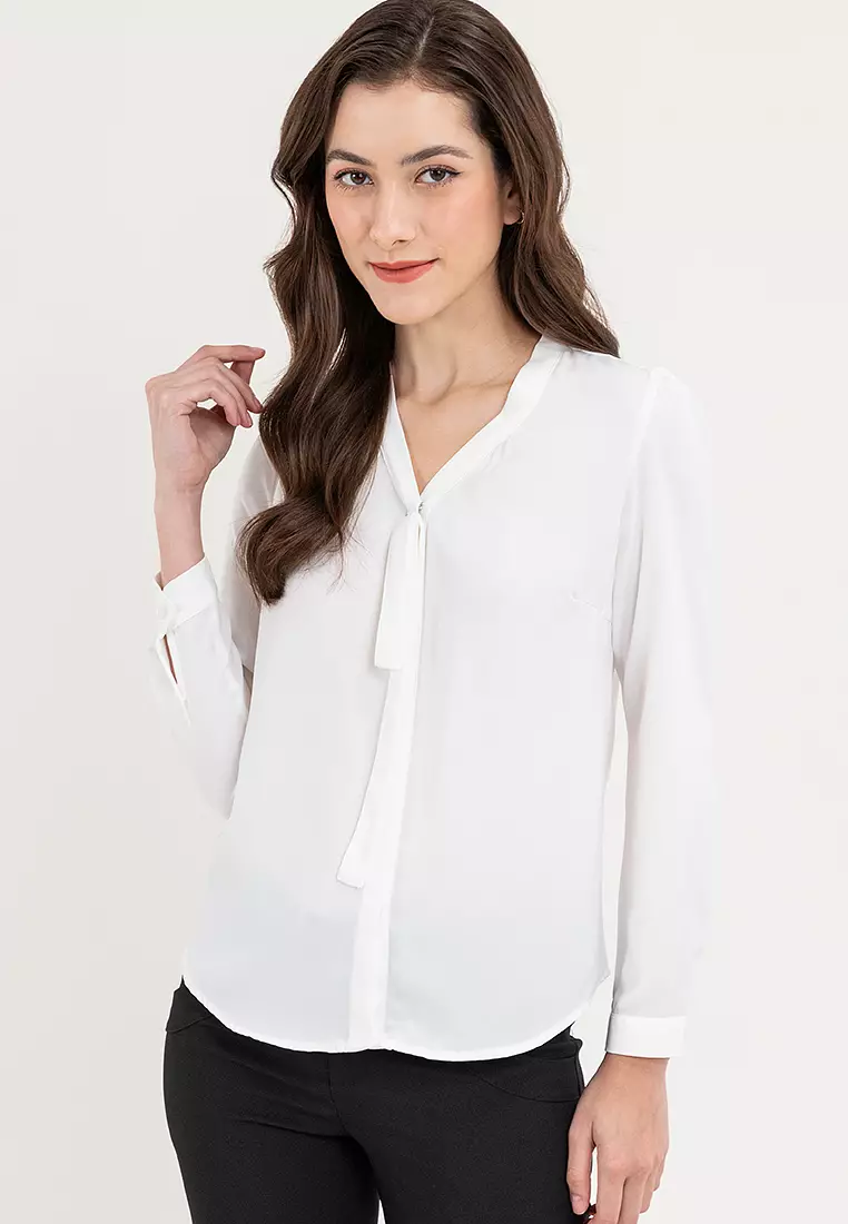 Tie Front Accent Blouse
