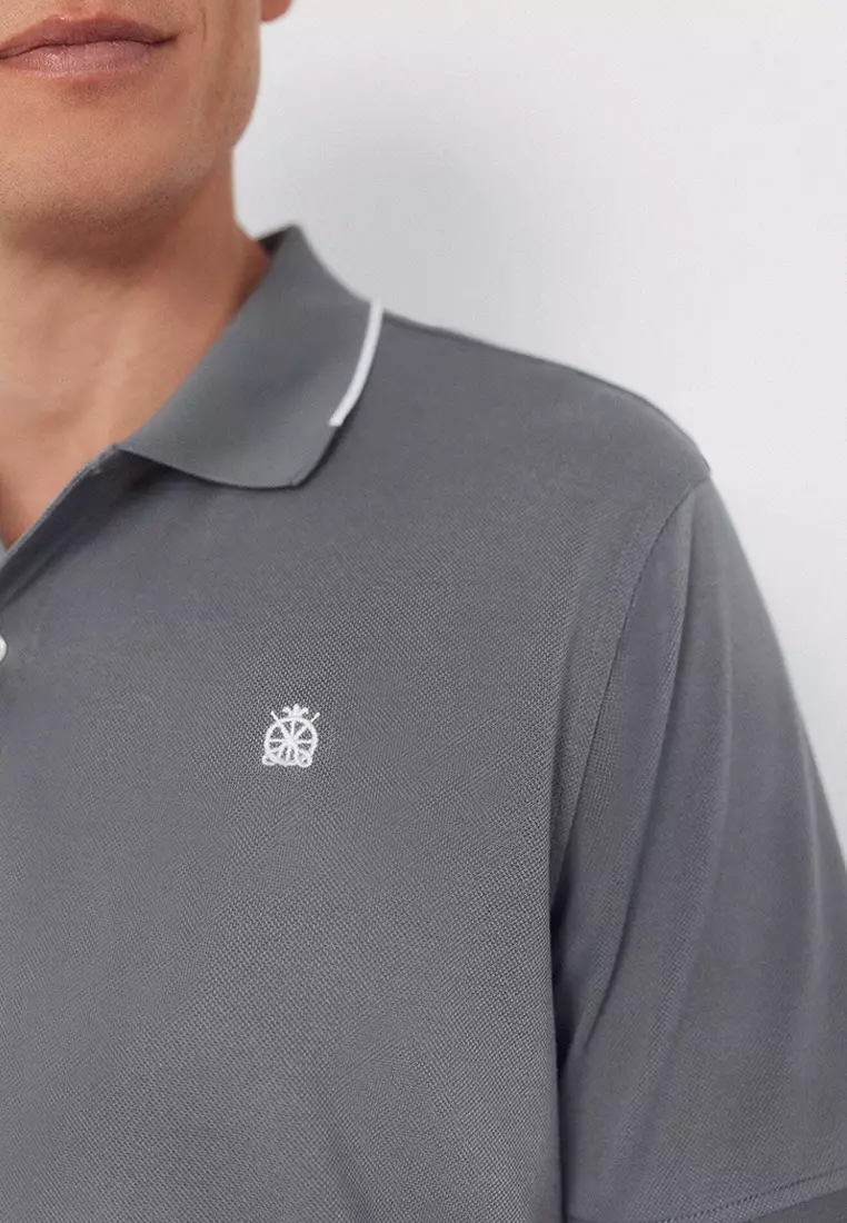Coolmax® jacquard collar polo shirt