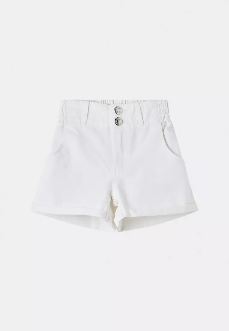 Paperbag Denim Shorts for Girls