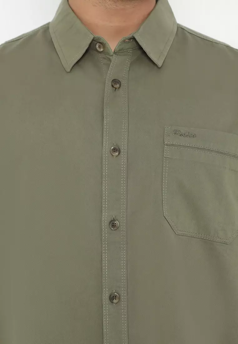 POLICE Kemeja Polos Cotton Regular Fit Pria