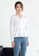 LYCKA white LBB5018 Korean Style  Spring-Summer Lady V-Neck Long Sleeve Blouse -White 561BCAA44F3A89GS_3