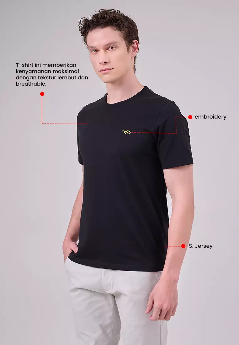 MANZONE - Kaos Lengan Pendek Pria Miller 05 Slim Fit - Black