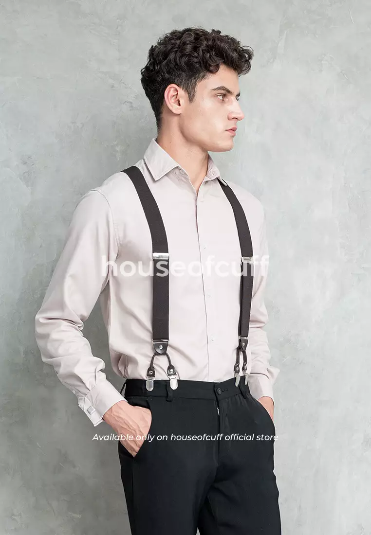 Houseofcuff Suspender Ikat Pinggang Tali Jojon Besar Coklat Tua A19