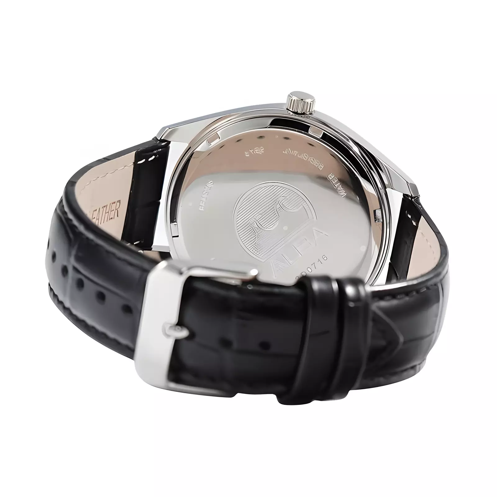 Alba - Jam Tangan Analog Pria - Silver Case - Black Leather Strap - ARX119X1