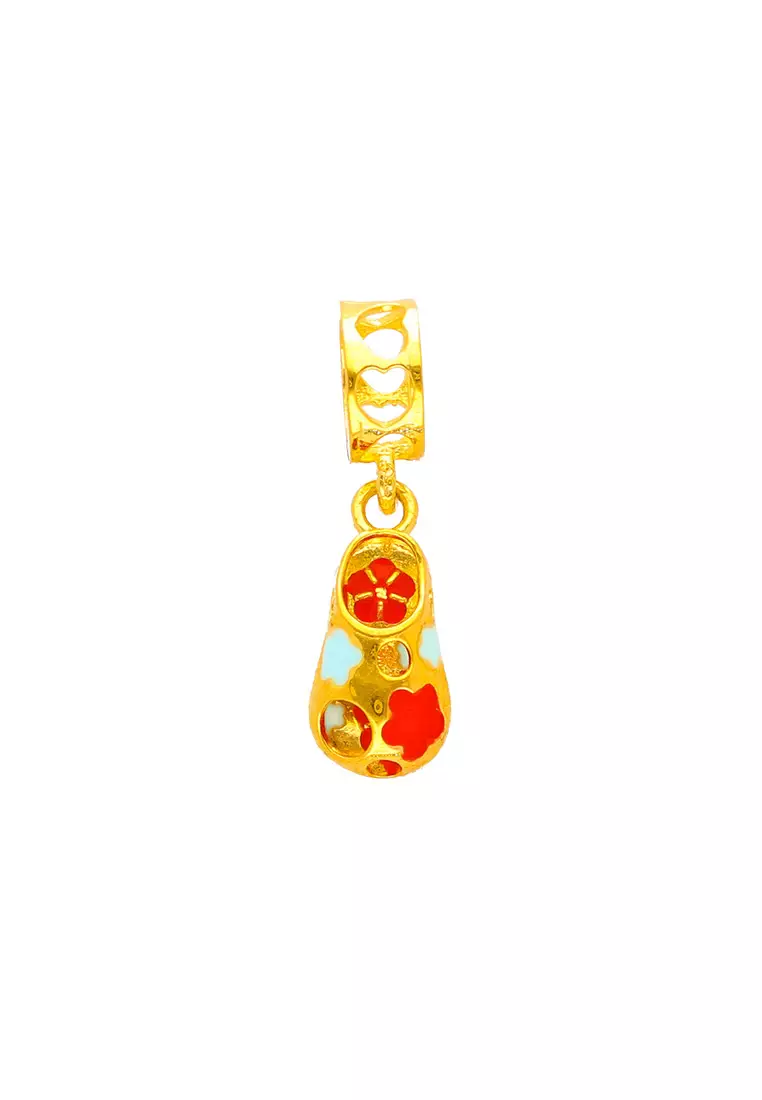 Gold baby shoe on sale charm