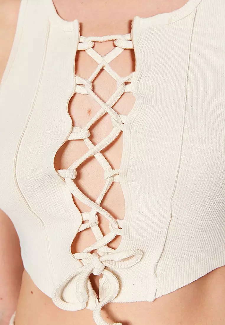 Lace Up Crop Top