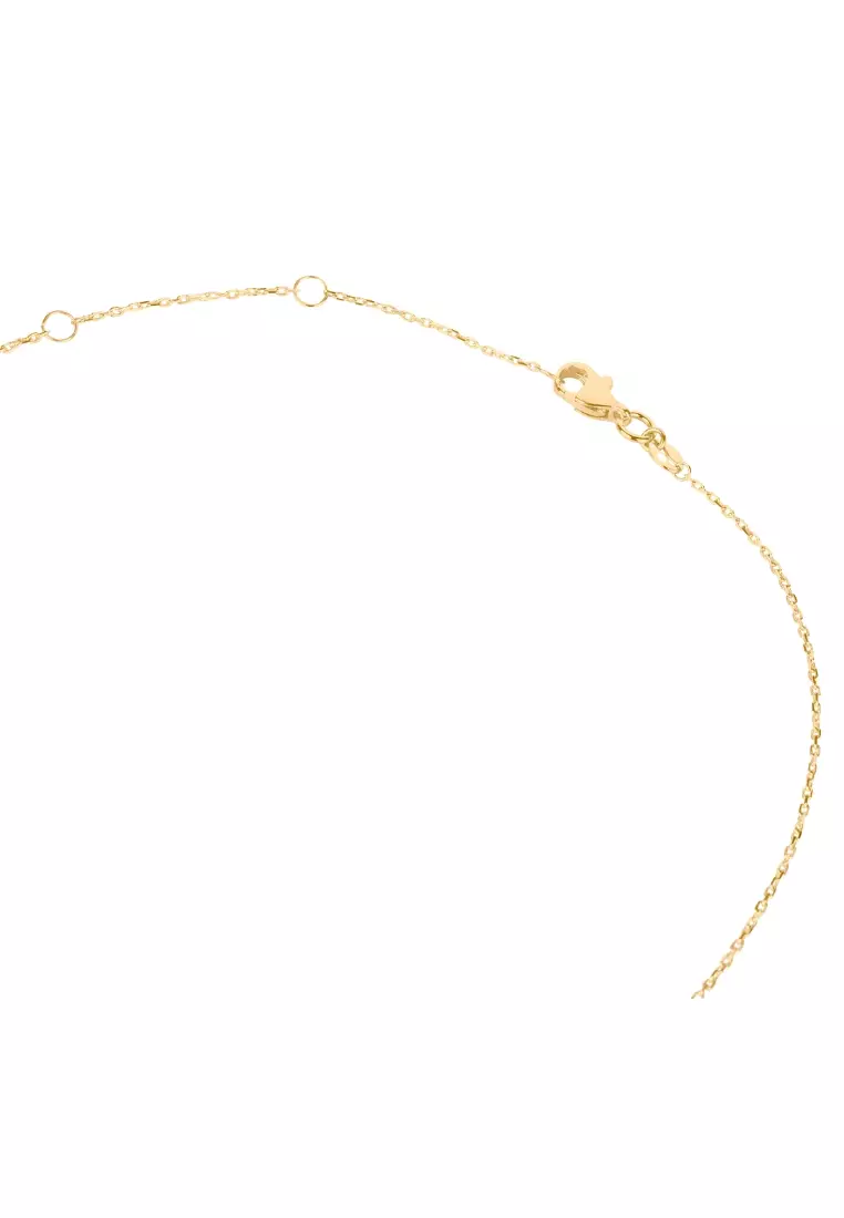 Birthstone Sphere Necklace White Quartz 14k Gold