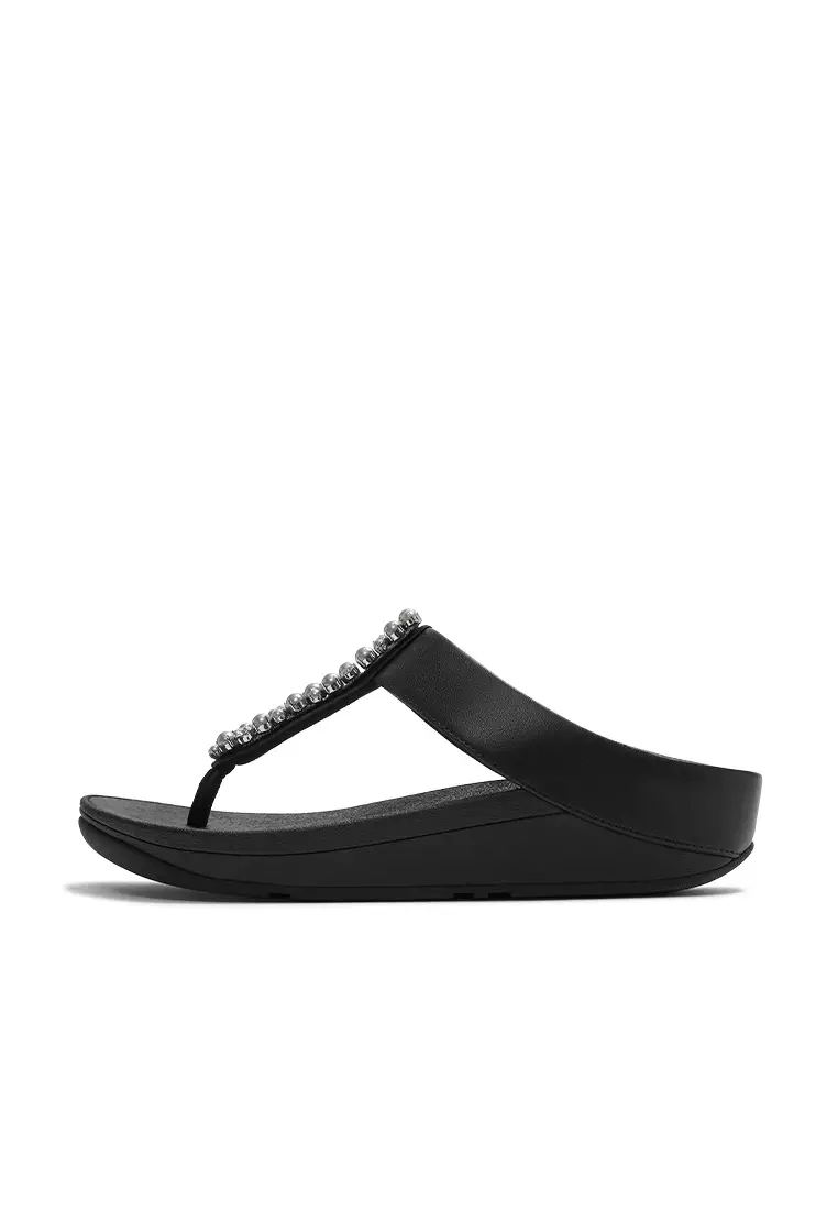 Fino Pearls-And-Crystal Toe-Post Sandals