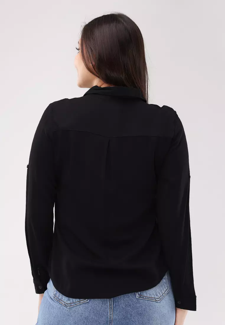 Single Twill Woven Long Sleeves Blouse