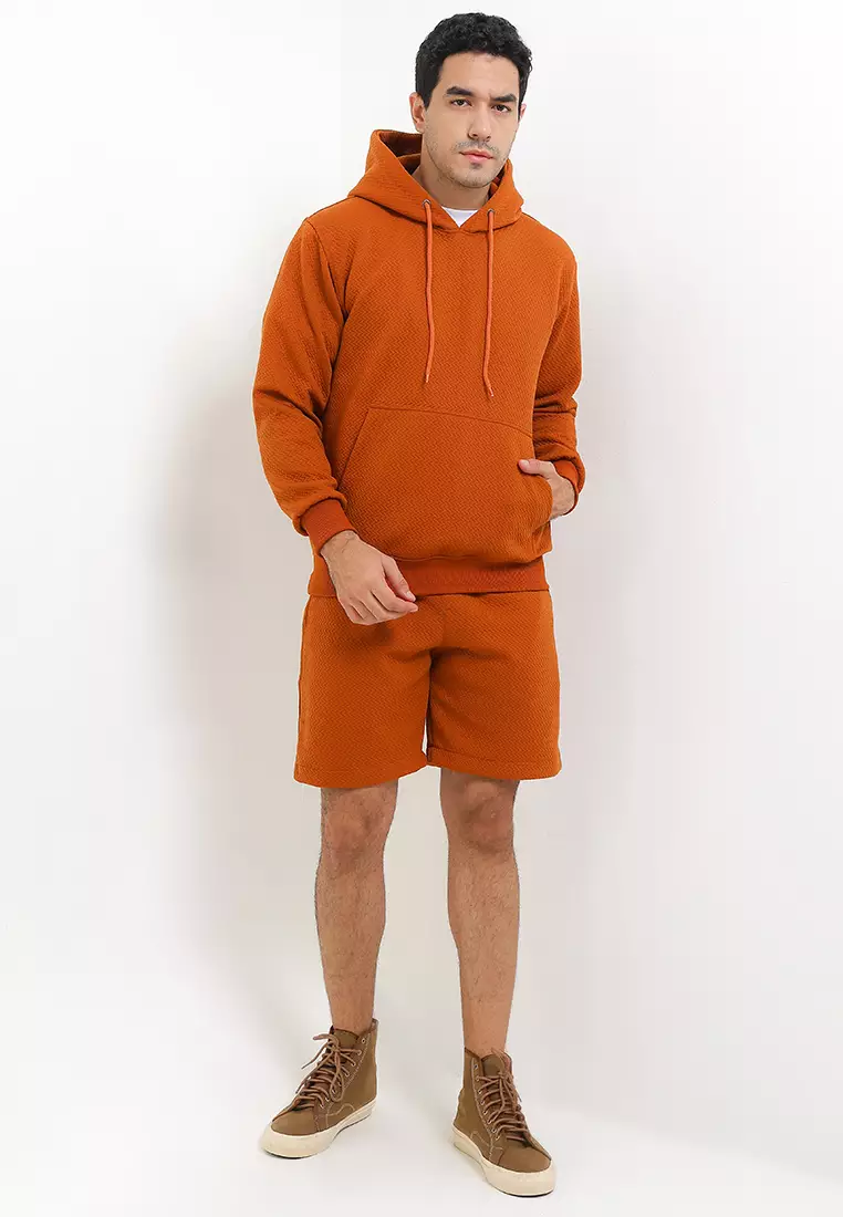 SYZLO Jaket Hoodie Sweater Maze Cotton Fleece - Camel