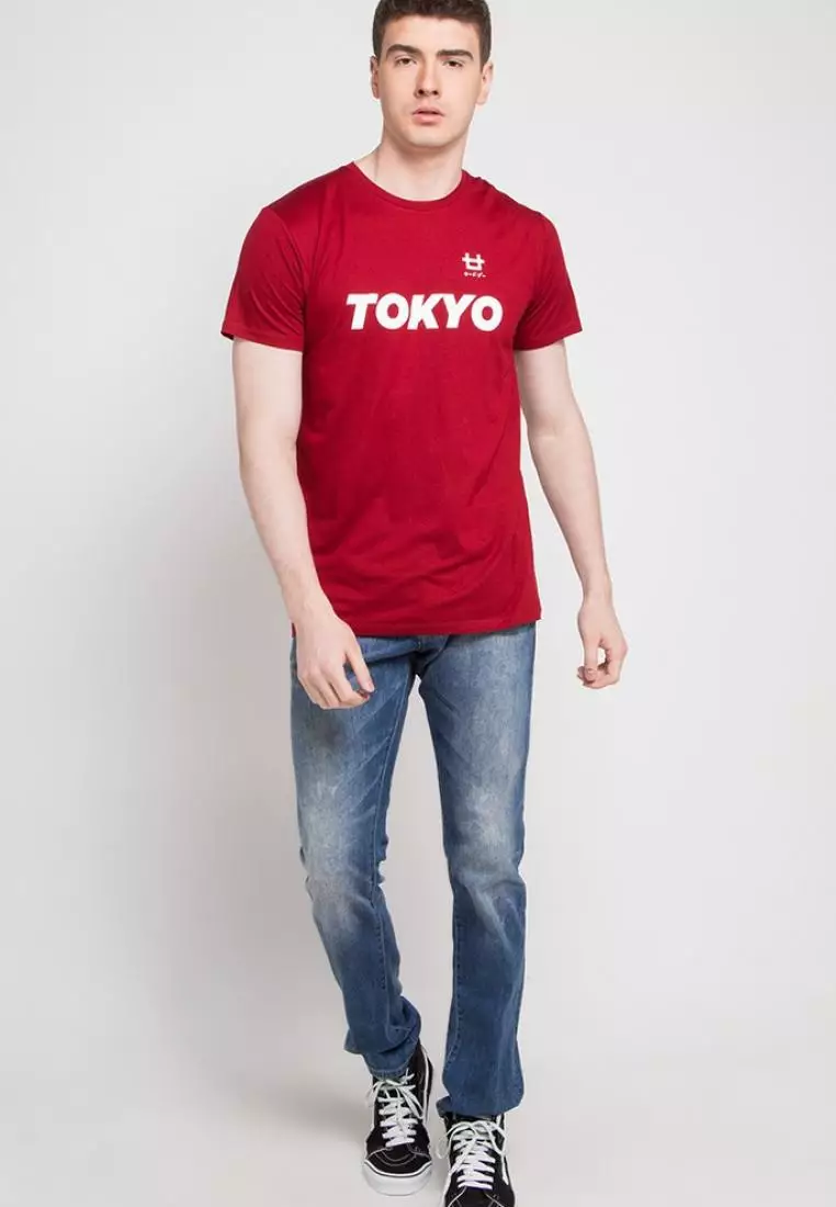 MTD60D tokyo front logo mr T-shirt Maroon