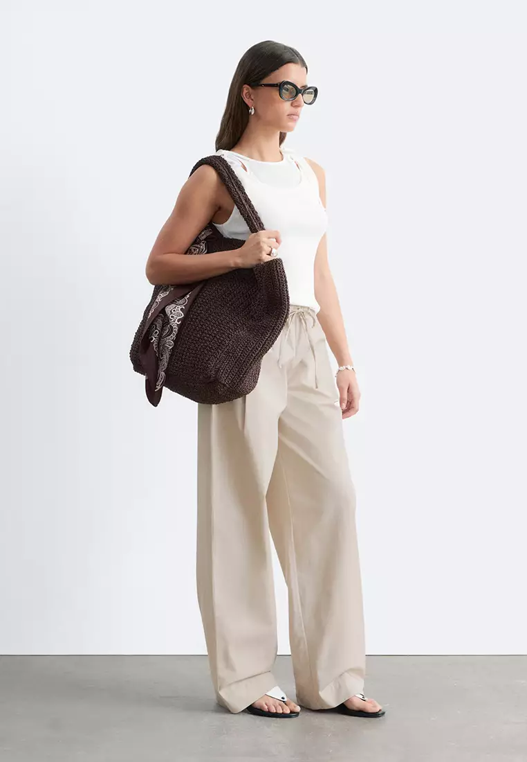 Cotton Twill Drawstring Trousers