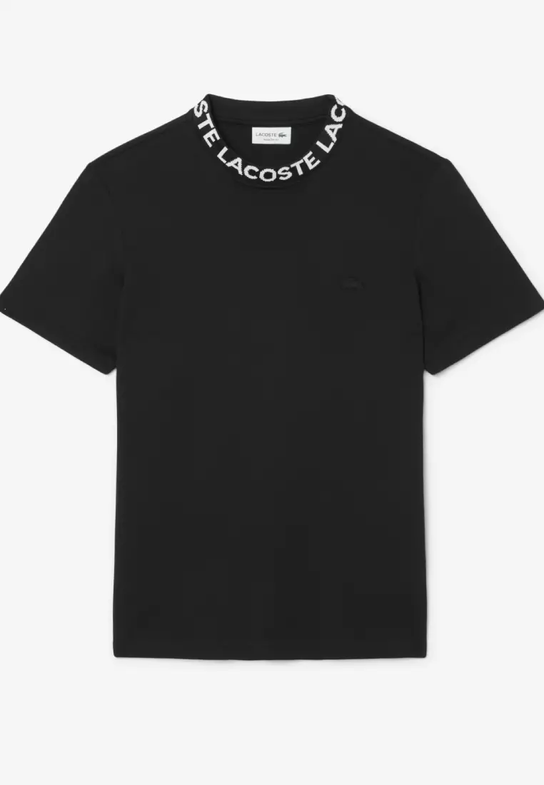 Regular Fit Jacquard Neck Stretch T-Shirt
