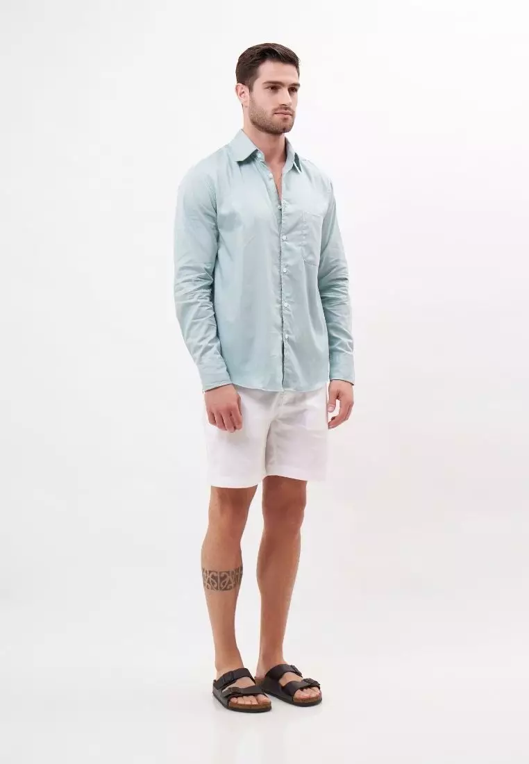 Palma Kemeja Panjang Pria Katun Organik Mint | Organic Cotton Long Sleeves Shirt Men Mint