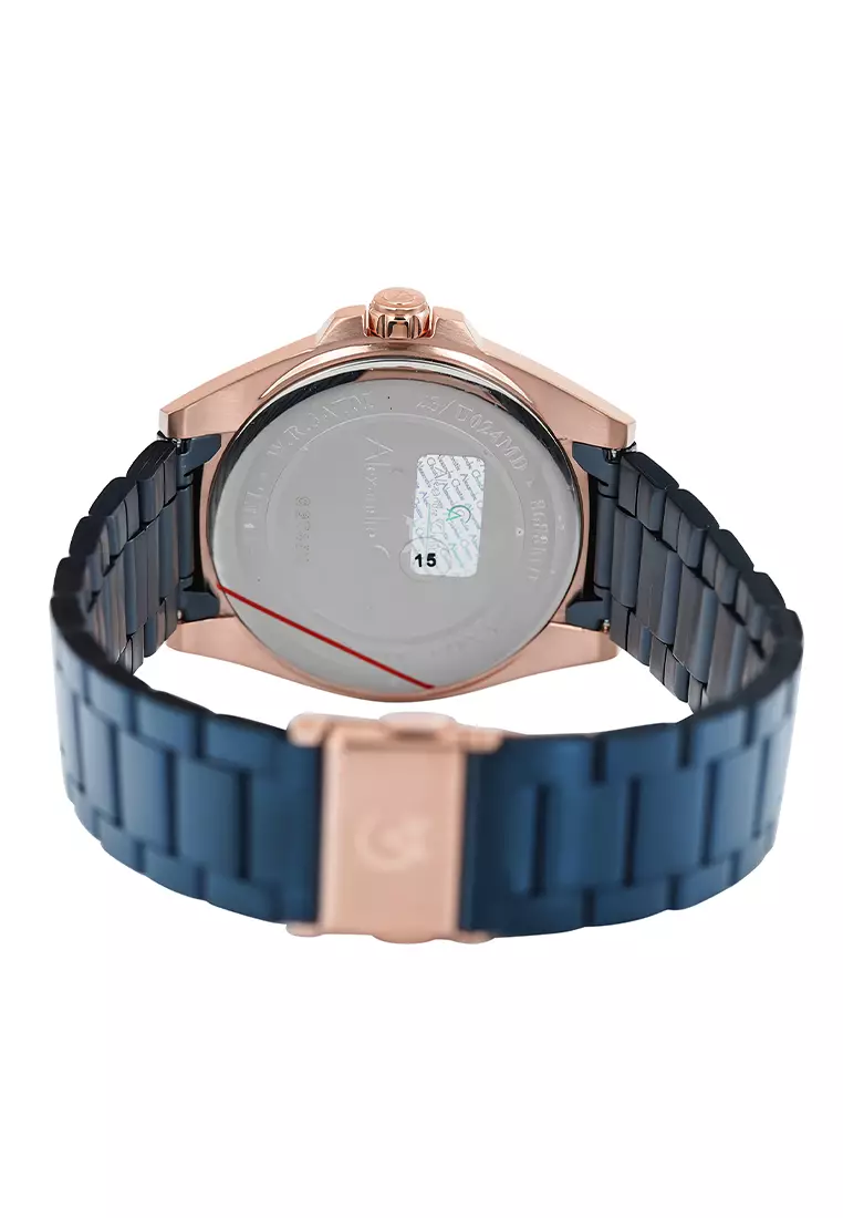 Jam Tangan Pria Alexandre Christie AC 8688 MDBURBU - Rosegold Blue - Stainless Steel