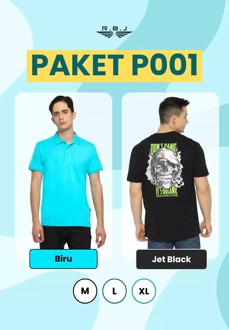 Buy 1 Get 1 Polo Shirt + T-Shirt Pria