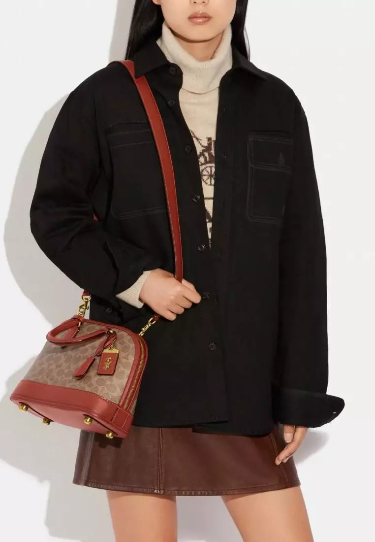 Coach Revel Bag In Signature Canvas Tan Rust