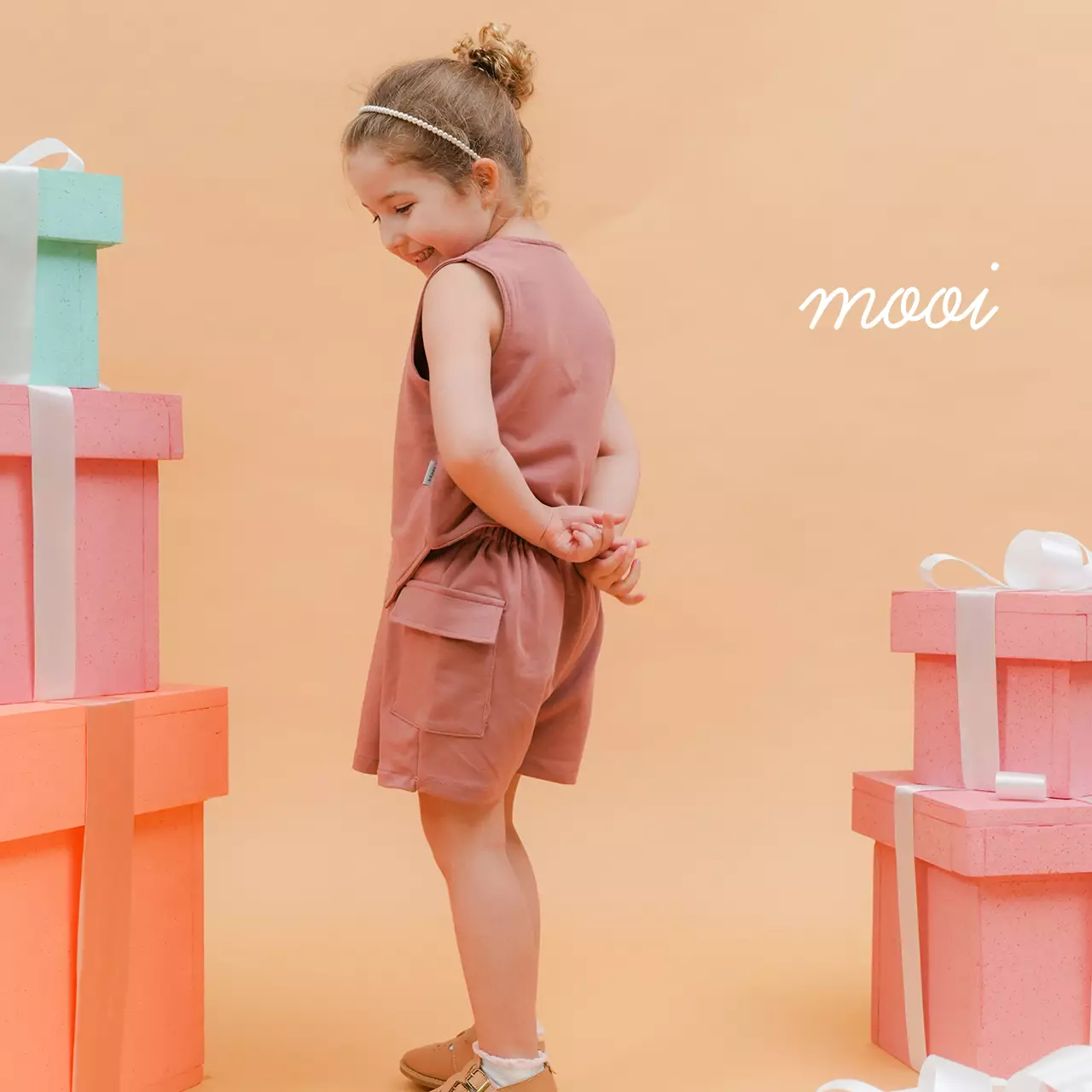 Mooi Rok Celana Skort Anak Perempuan Fionna Cargo Skort Pants - Khaki