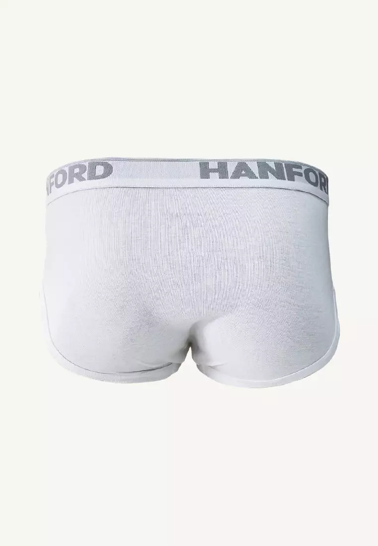 Premium Ribbed Cotton Modern Hipster Men's Briefs with Fly Opening Preston White 6in1 Pack