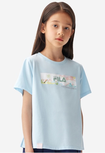 FILA blue FILA KIDS Rhinestone FILA Logo T-shirt 8-16 yrs 0768DKA0840B3BGS_1