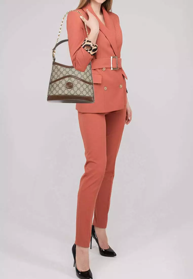 Gucci Beige GG Supreme Retro Interlocking G Hobo Beige