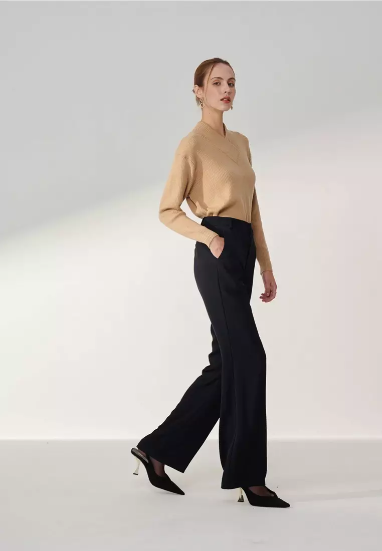 Dark Blue Bell-bottom Trousers