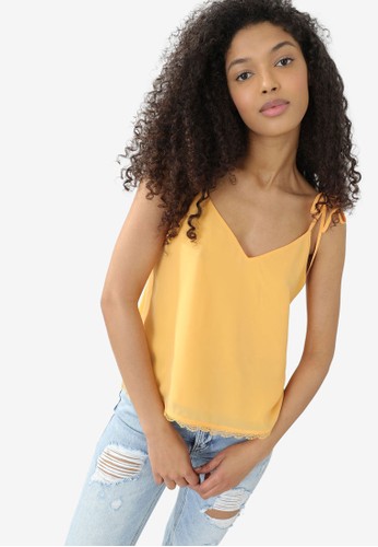 PIMKIE orange Crochet Top 4391EAAA64CC4EGS_1