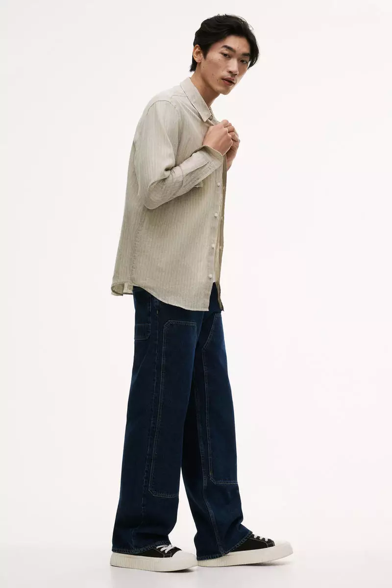 Regular Fit Linen-blend shirt