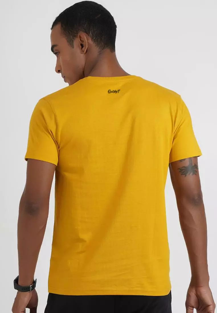 Explore The Unseen 黄色棉质短袖圆领常规版型 T 恤