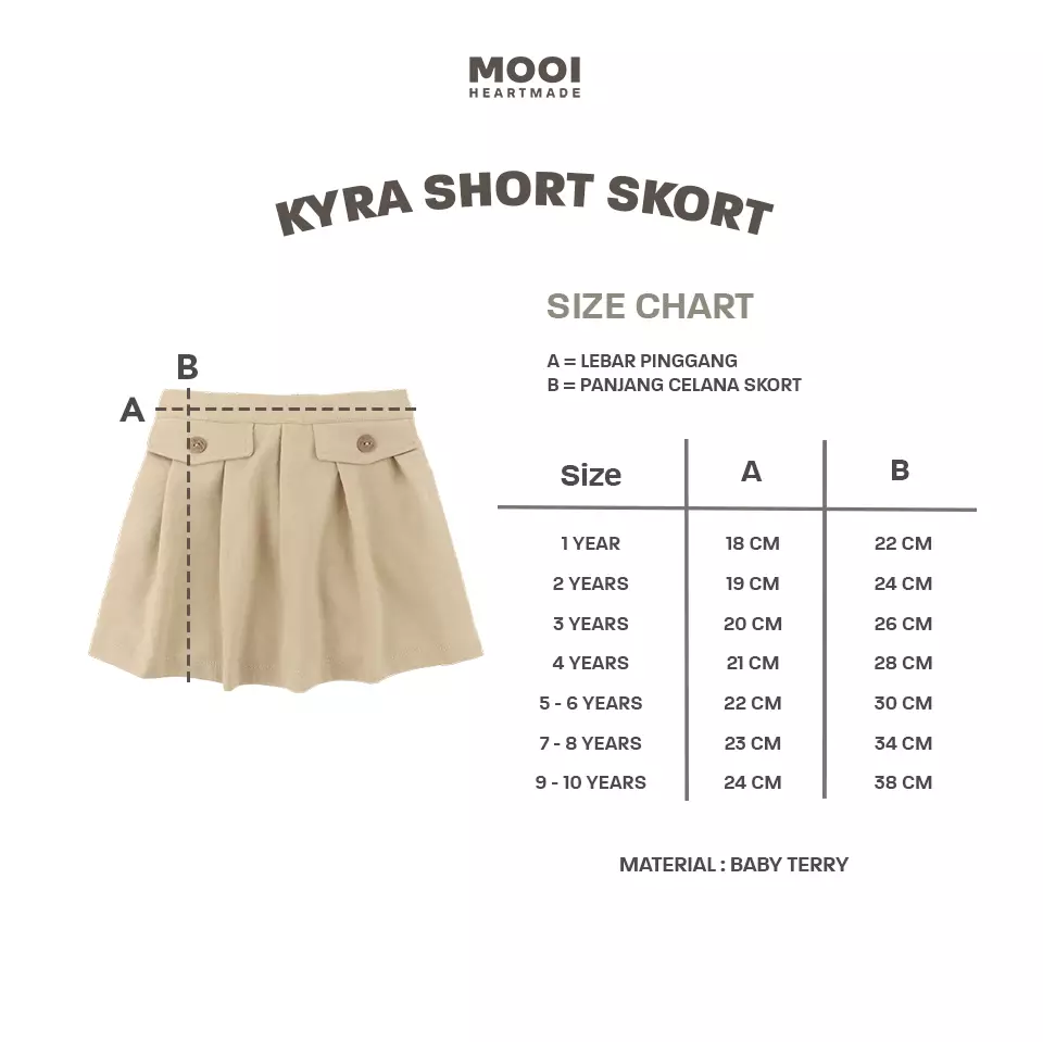 Mooi Rok Celana Skort Anak Perempuan Kyra Skort Pants - Black