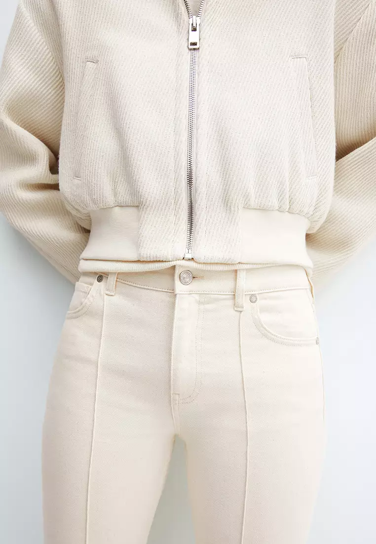 Decorative seam flared jeans clearance