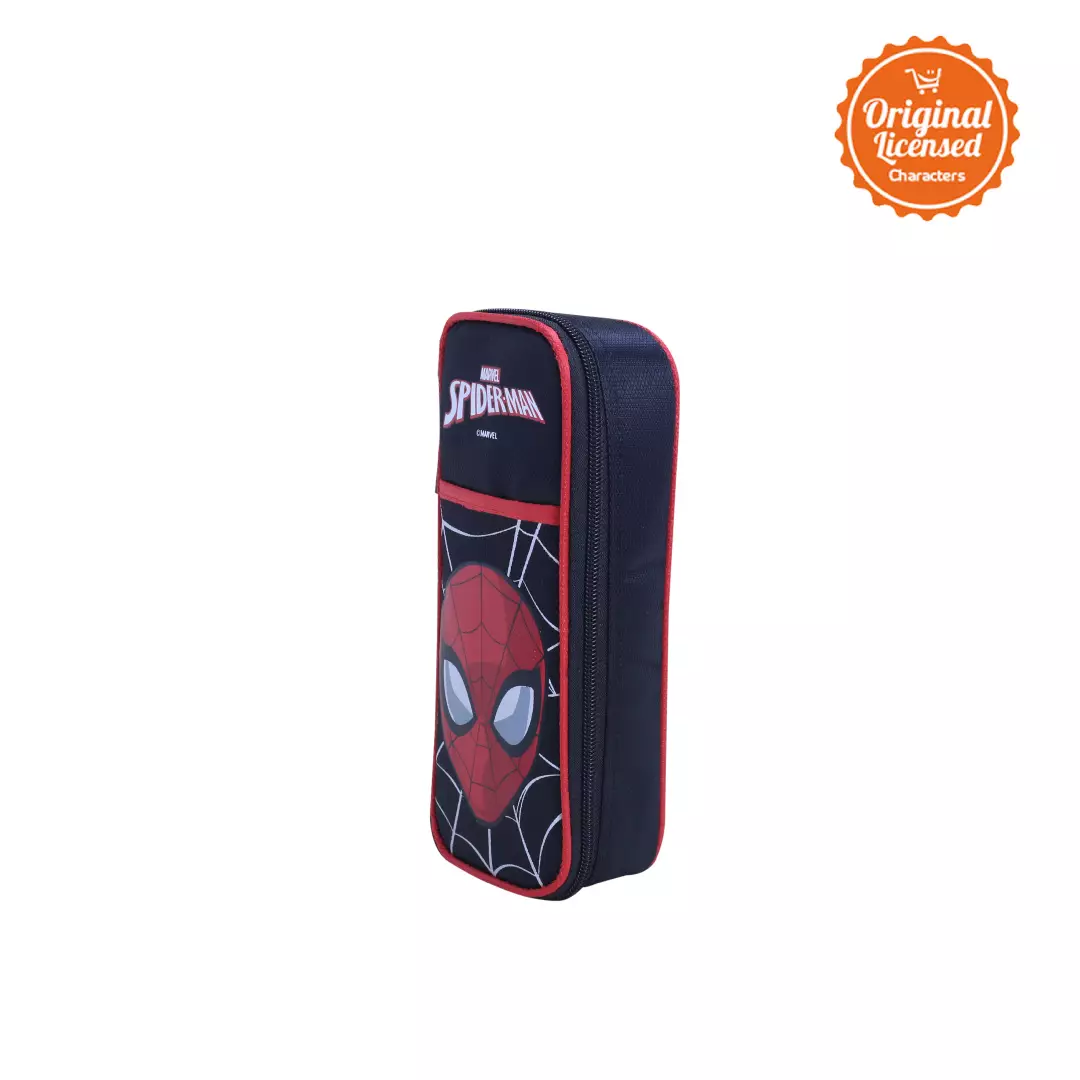 Tempat Pensil Spiderman Original – Pencil Case Spiderman Hitam 22x9 cm | Kotak Pensil Anak Marvel