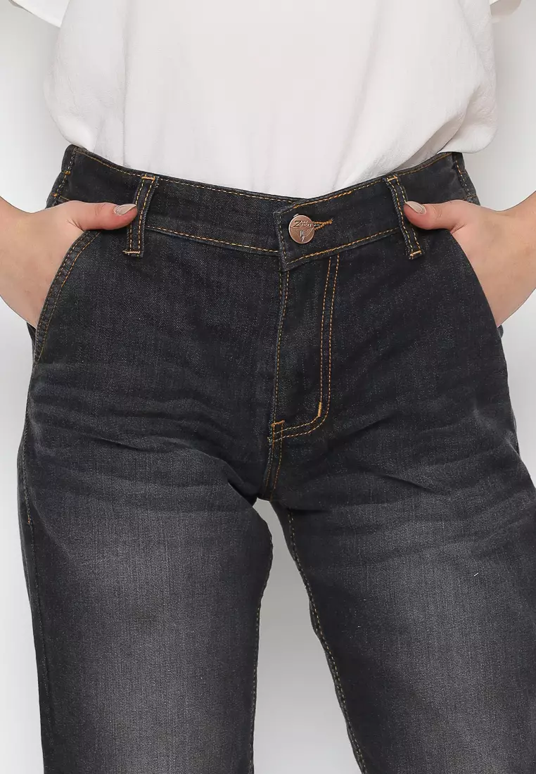 Jogger Jeans Stretch Female Hitam Aspal 242302